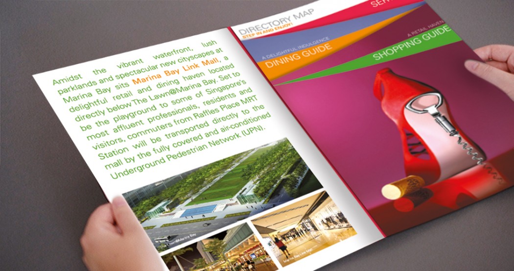 Marina Bay Link Mall Infographics, Shopping & Dining Guide Design