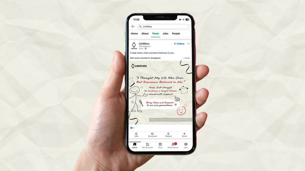 Campaign design highlighting the 8 minutes campaign on a phone