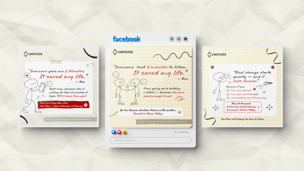 Campaign design highlighting the 8 minutes campaign