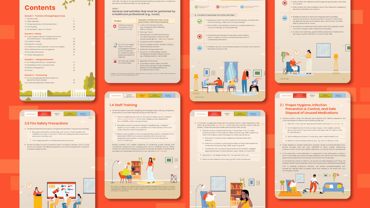 AIC Singapore good practice guide book spread — communication design by LivelyGreen Strategic Brand