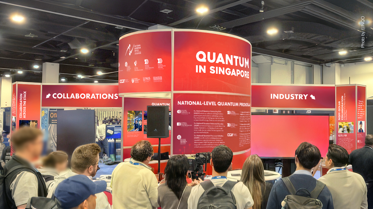 NQO quantum sector booth display at APS Global Physics Summit 2026.